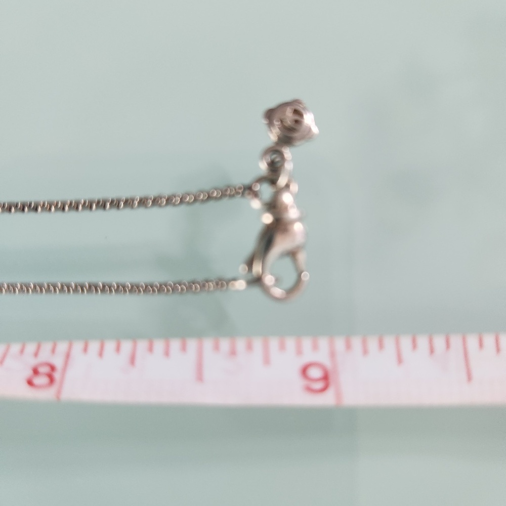 David Yurman Sterling Silver Diamonds Heart Necklace, preloved - Picture 6 of 9